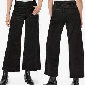 PAIGE Harper Wide Leg Ankle Pants Black Corduroy Size 32